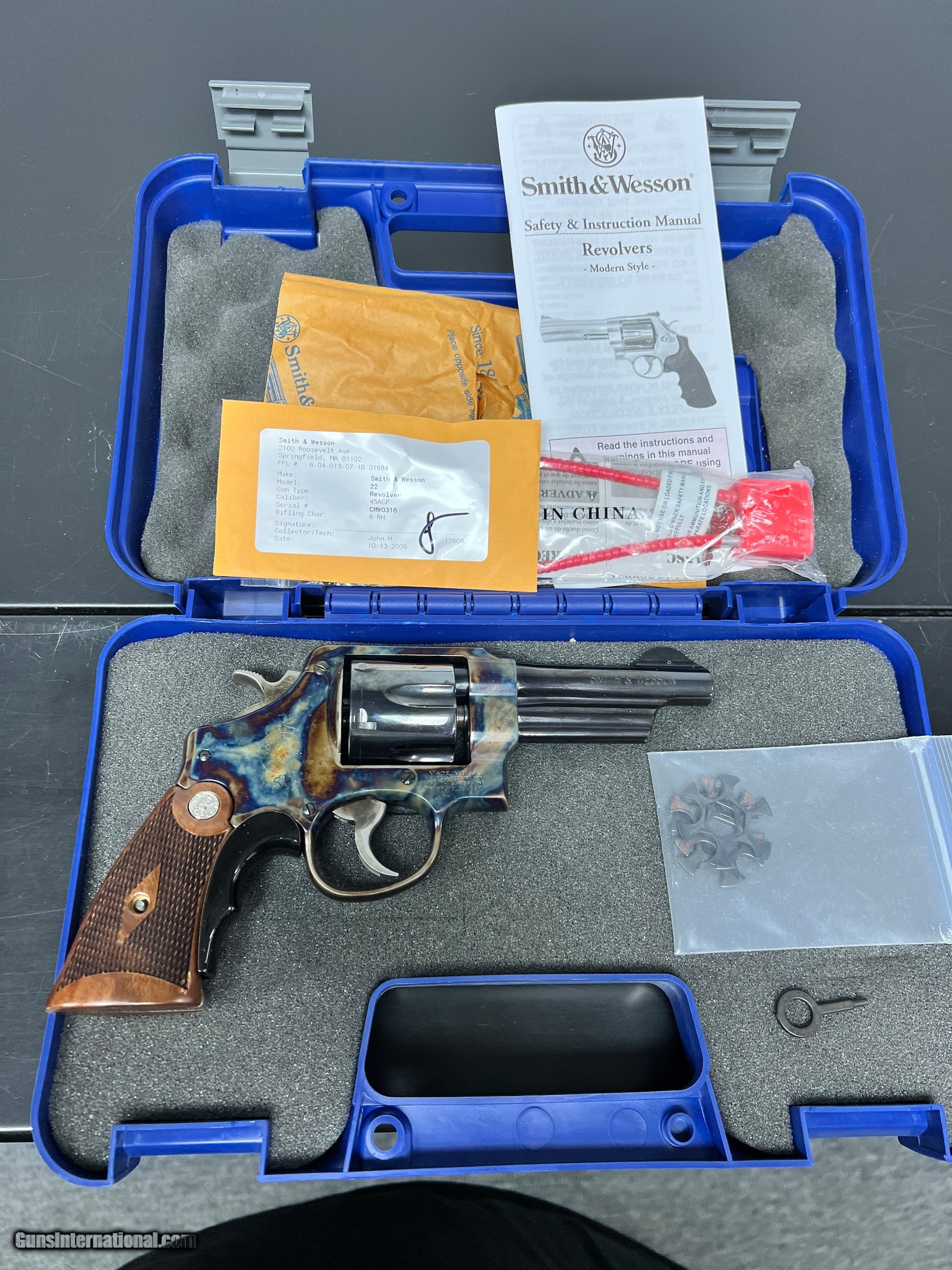 SMITH & WESSON 224 MODEL 1950 CASE / BLUED .45 ACP