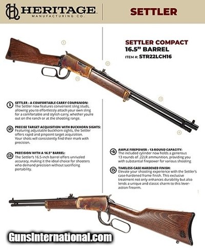 HERITAGE MFG. SETTLER COMPACT .22 LR