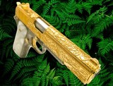 COLT 1911 Customized , 24K Gold, French Scrolls Engraved , 45ACP - RARE .45 ACP - 1 of 3