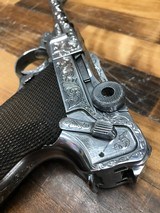 LUGER 1939 Black Widow NICKEL PLATED 100% Master Engraved! W/ FXO Magazine! 9MM LUGER (9X19 PARA) - 2 of 3