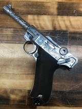 LUGER 1939 Black Widow NICKEL PLATED 100% Master Engraved! W/ FXO Magazine! 9MM LUGER (9X19 PARA) - 1 of 3