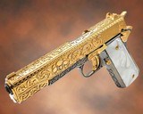 TRISTAR ARMS INC. Custom: 1911 - 38 Super - 24K Gold - Skulls & Scrolls Engraved .38 SUPER - 2 of 3