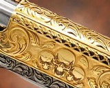 TRISTAR ARMS INC. Custom: 1911 - 38 Super - 24K Gold - Skulls & Scrolls Engraved .38 SUPER - 3 of 3