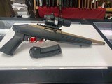 RUGER BLACK AND BRONZE CHARGER WITH RED DOT .22 LR