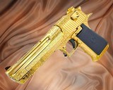 MAGNUM RESEARCH RARE DESERT EAGLE, MK XIX, 44 MAG, 24K GOLD, "SCROLL ENGRAVING" DESIGN .44 MAGNUM - 3 of 3