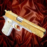 ROCK ISLAND ARMORY Customized 1911, 9mm, 24K Gold, French Scrolls Engraved - RARE 9MM LUGER (9X19 PARA) - 1 of 3