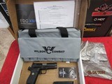 WILSON COMBAT Wilson Combat, EDCX9, Single Action Only, Semi-automatic, Compact, 9MM, 4" Barrel, Black DLC Finish, Green Fiber Optic Sights, Manu - 1 of 3