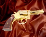 SMITH & WESSON Model 15 (K-38 COMBAT MASTERPIECE) 24K Gold Platted - 38 Special - RARE .38 SPL