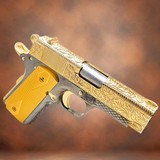 ROCK ISLAND ARMORY 1911 Compact, 3.5", 45ACP, 24K Gold, French Scrolls Engraved .45 ACP - 1 of 3