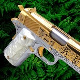 COLT CUSTOM: 1911 - 38 Super - 24K GOLD - "MAYAN AZTEC" Design .38 SUPER - 2 of 3