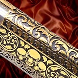 COLT CUSTOMIZED: 1911 - 45ACP- 24K GOLD - Skulls & Scrolls Design Engraved .45 ACP - 2 of 3