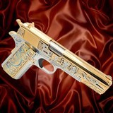 COLT 24K Gold Two Tone 1911 Gov. 45ACP - Mayan Aztec - ONLY ONE .45 ACP - 1 of 3