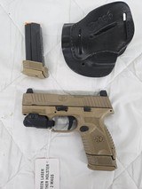 FN FN509 Compact FDE w/2 Mags, Holster, Laser 9MM LUGER (9x19 PARA) - 1 of 3
