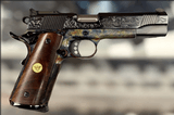 WILSON COMBAT Tactical Supergrade, .45 ACP, Color Case Hardened, Grade 3 Hand Engraved by Wayne D‚Angelo, High Polish Small Parts .45 ACP - 1 of 1