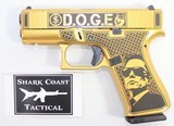 GLOCK RARE GLOCK D.O.G.E. GOLD 43X 9MM ELON & TRUMP ENGRAVED 9MM LUGER (9x19 PARA) - 1 of 3