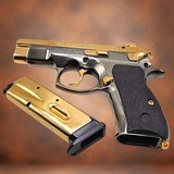 CZ Customized CZ 75D Compact, 9mm, 24K Gold & Black Chrome 9MM LUGER (9x19 PARA) - 3 of 3