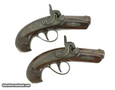 HENRY VERY FINE DELUXE HENRY DERRINGER PAIR MARKED N. CURRY UNKNOWN