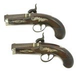 HENRY BEAUTIFUL PAIR OF EARLY SILVER MOUNTED HENRY DERRINGER PISTOLS .45 CAL BP - 2 of 3
