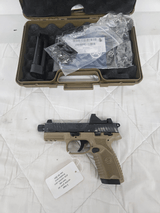 FN FN 502 FDE, Threaded Barrel, Green Dot, 2 Mags, Original Hard case .22 LR - 1 of 3