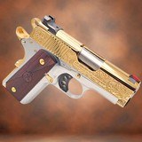 SPRINGFIELD ARMORY - Customized 1911 Ronin, 9mm, 24K Gold, French Scroll Design 9MM LUGER (9x19 PARA) - 1 of 3