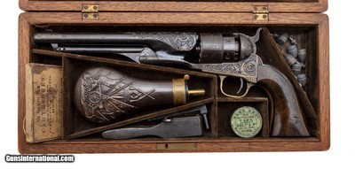 COLT CASED FACTORY ENGRAVED COLT 1860 ARMY .44 COLT