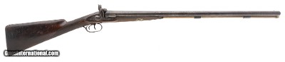 ENGLISH SHOTGUNS ANTIQUE BELGIAN DOUBLE BARREL PERCUSSION SHOTGUN 10 GA