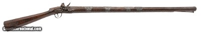 INDIAN ARMS CORP. GORGEOUS PERSIAN SILVER INLAID FLINTLOCK RIFLED MUSKET .70CAL UNKNOWN