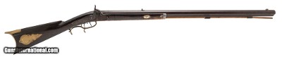 U.S. MILITARY & COMMERCIAL LONG ARMS MFG‚S J. HARDER HALF STOCK PERCUSSION RIFLE WITH HENRY LEMAN LOCK PLATE .45 CAL BP