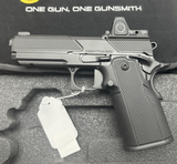 NIGHTHAWK CUSTOM DOUBLE AGENT COMMANDER IOS SYSTEM WITH TRIJICON RMR 3.25MOA,
BLACK NITRIDE, AMBI, DLC BARREL UPGRADE 9MM LUGER (9x19 PARA) - 2 of 2