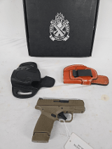 SPRINGFIELD ARMORY Hellcat FDE w/Mag, 2 Leather Holsters, Original Box 9MM LUGER (9x19 PARA) - 1 of 3