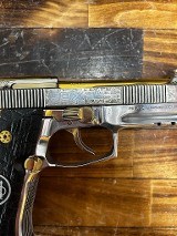 BERETTA 80x ENGRAVED high polished nickel & 24k Gold .380 ACP - 3 of 3