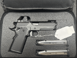 NIGHTHAWK CUSTOM DOUBLE AGENT COMMANDER IOS SYSTEM WITH TRIJICON RMR 3.25MOA, BLACK NITRIDE, AMBI, DLC BARREL UPGRADE 9MM LUGER (9x19 PARA) - 1 of 2
