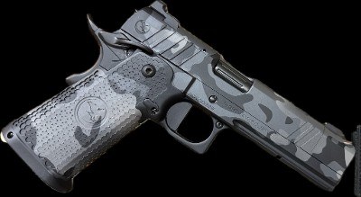 NIGHTHAWK CUSTOM TRS COMP IOS Optic System, Multicam Cerakote Delta, Ambi, Barrel Hood Flutes, Aggressive Grip 9MM LUGER (9x19 PARA)