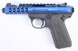 RUGER RUGER 22/45 LITE BLUE ANODIZE THREADED 22LR 10+1 W/ BOX & 2-MAGS .22 LR - 1 of 3