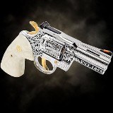 COLT ONLY ONE: COLT Python 3" - 357 MAG - 6 ROUNDS - Engraved & 24K Gold Plated .357 MAG - 2 of 3