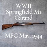 SPRINGFIELD ARMORY M1 GARAND WWII 1944 .30-06 SPRG - 1 of 3