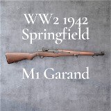 SPRINGFIELD ARMORY M1 GARAND WW2 1942 .30-06 SPRG - 1 of 3