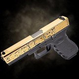 GLOCK Glock 17 - Gen 3 - Customized, 9mm, 24K GOLD, "MAYAN AZTEC" Engraved 9MM LUGER (9x19 PARA) - 3 of 3