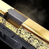 GLOCK Glock 17 - Gen 3 - Customized, 9mm, 24K GOLD, "MAYAN AZTEC" Engraved 9MM LUGER (9x19 PARA) - 2 of 3