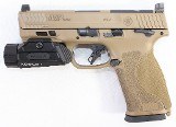 SMITH & WESSON
LIKE NEW SMITH & WESSON M&P M2.0 10MM AUTO 4" BARREL FDE W/ BOX 2-MAGS HOLOSUN P.ID LIGHT 10MM