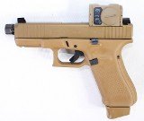 GLOCK GLOCK G45 GEN5 MOS 9MM 5" THREADED BBL FDE AIMPOINT ACRO P-2 TAN BOX 3-MAGS 9MM LUGER (9x19 PARA) - 1 of 3