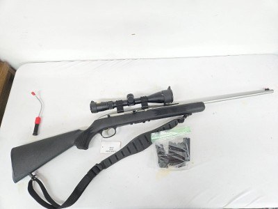 SAVAGE ARMS Model 64 Stainless w/Sling, Scope, 5 Mags .22 LR
