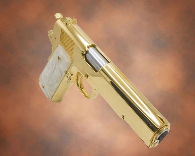ROCK ISLAND ARMORY 1911 - 45ACP - 5" - Mirror Finish Polishing & All 24K GOLD .45 ACP