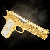 COLT 24K Gold - 1911, 45ACP - French Scroll Engraved - Polished & Gold Plated .45 ACP