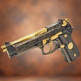 BERETTA - 92FS - Black Chrome and 24Karat Gold - French Scroll Engraving 9MM LUGER (9x19 PARA) - 2 of 3