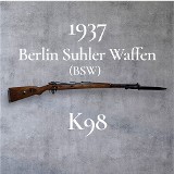 GERMAN MILITARY BSW Karabiner 98k K98 1937 8MM - 1 of 3