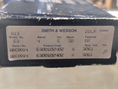 SMITH & WESSON 63 .22 LR - Image 3 of 3