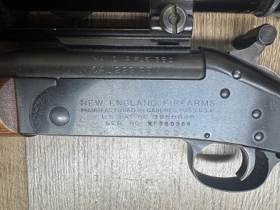 NEW ENGLAND FIREARMS CO. Handi Rifle SB2 .223 REM - Image 3 of 3