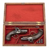 EVANS ARMS BEAUTIFUL CASED SET OF EVANS PEANUT SIZE DERRINGERS .50 CALIBER - 1 of 3