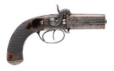 LANG RARE FOUR BARREL BOX LOCK PISTOL BY J. LANG .45 CAL BP - 1 of 3